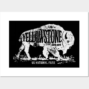 Yellowstone National Park Bison Buffalo Posters and Art